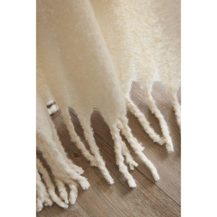 Plaid 130 x 170 cm Polyester tricot uni effet Mohair "Melia" Le fil d'Ariane