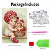 DIY Pearl Painting Canvas Cute Baby Girl with Duckling Design Shiny 3D Bead Art Kit Creative Leisure Craft for Living Room Wall Decor
