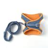 Pet Reflective Harness + Leash (M) (Orange + Blue)