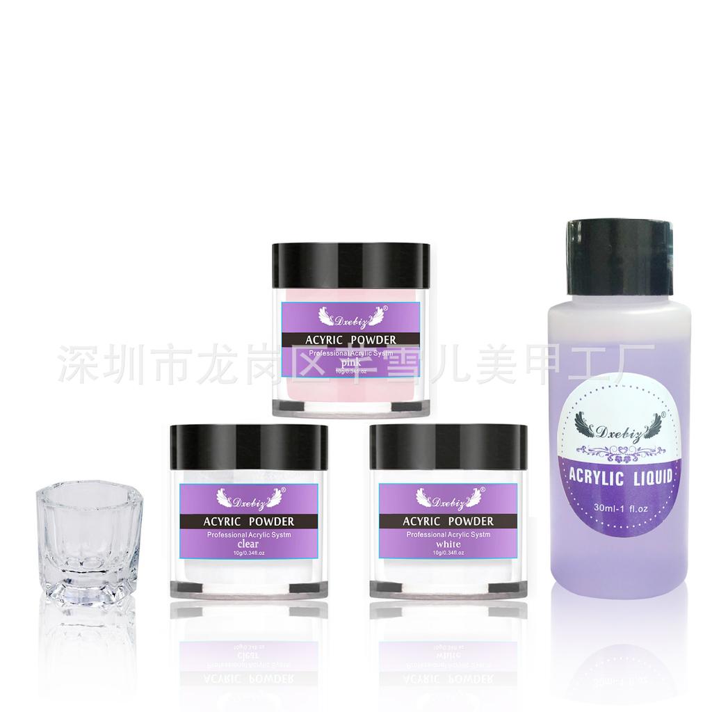 Nail Art Kit 12 Colors Acrylic Powder Liquid Set Beginner Home Tools Full Kit Butterfly Paper Forms Nail Cup Brush