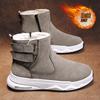 Hot Men Furry Snow Boots 2025 New Winter Warm Anti-slip Retro Zipper Anti-slip Outdoor Boot Thick Sole Casual Cotton Mens Shoes