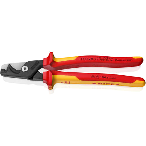 KNIPEX Insulated Cable Cutter, Step Cut, XL Size, 95mm, 18mm, 225mm