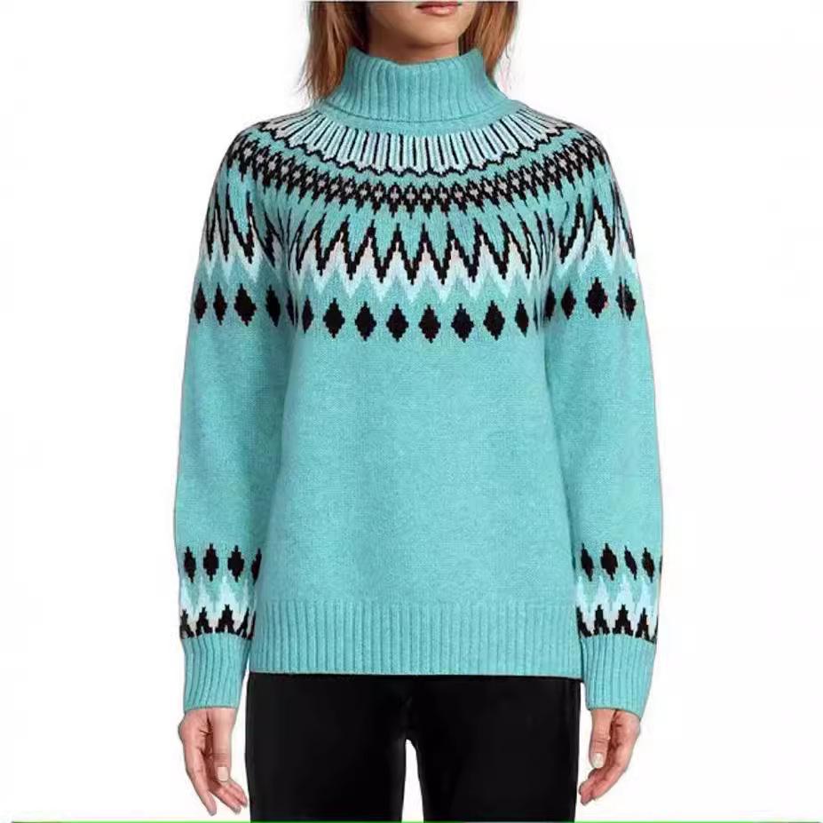 Women's Half High Neck Sweater: Fashionable Casual Colour Blocked Slim Fit Pullover Top Autumn Winter Layering Knit Luxurious Relaxed Versatile Top