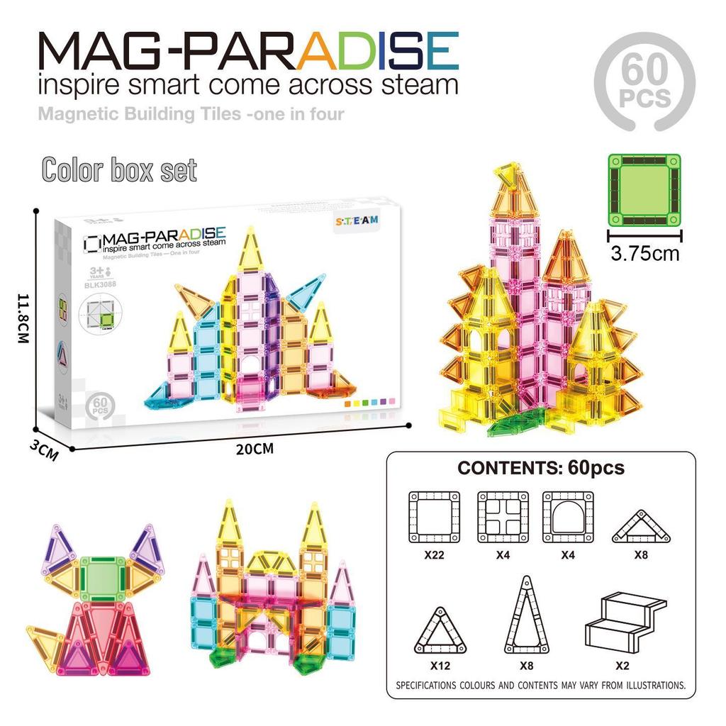 Portable Magnetic Tile Set: Travel-Friendly Educational Toy for Building and Creativity - Christmas Gift