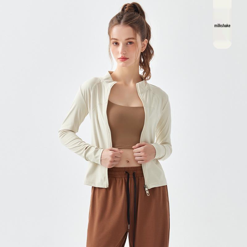 

Женская спортивная куртка для трансграничных видов спорта - Кардиган с длинным рукавом для фитнеса, йоги, бега весной и осенью. XL