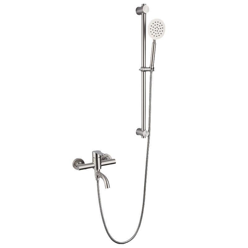 Brushed 304 Stainless Steel Gooseneck Mixer Faucet Set for Bathtub and Shower