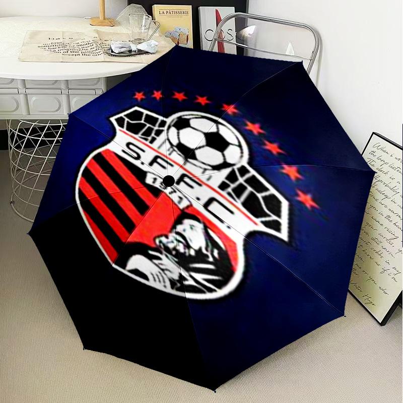 1PC Soccer Team Crest Design Printed Umbrella Folding umbrella, automatic umbrella 8-Frame for Travel, camping Fan gifts Christmas Gifts