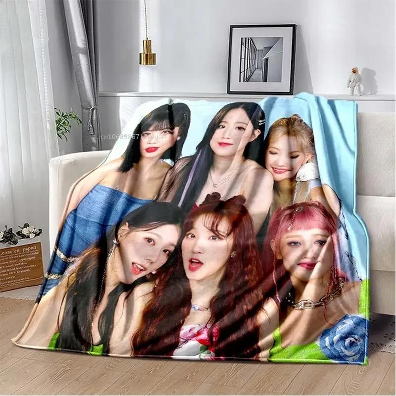 Ineve Tomboy Korean Music Girl Group (G) I-DLE Flannel Throw Blanket Ultra Soft Thin Blanket Living Room Bedroom Sofa Covers
