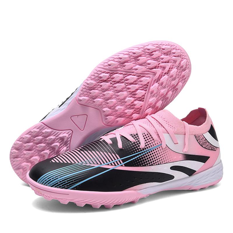 Professional Long Spikes Football Field Cleats Men Women Trend Pink Soccer Shoes Society Man Trainers Futsal Sneakers Size 33-46