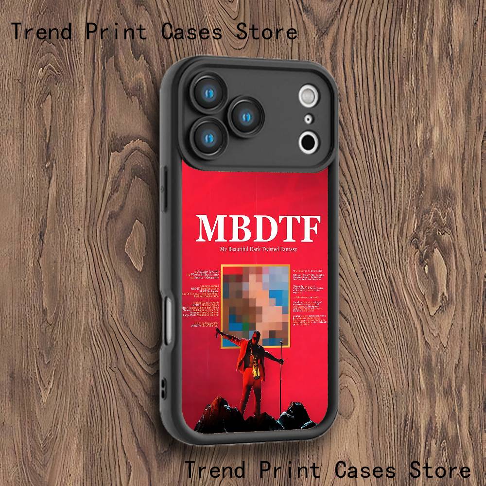 

K-Kanye W-West Twisted Fantasy Phone Case For iPhone 17,16,15,14,13,12,11,Pro,Max,Plus,XS,SE4,Mini Black Thickened Border iPhone 17 Air