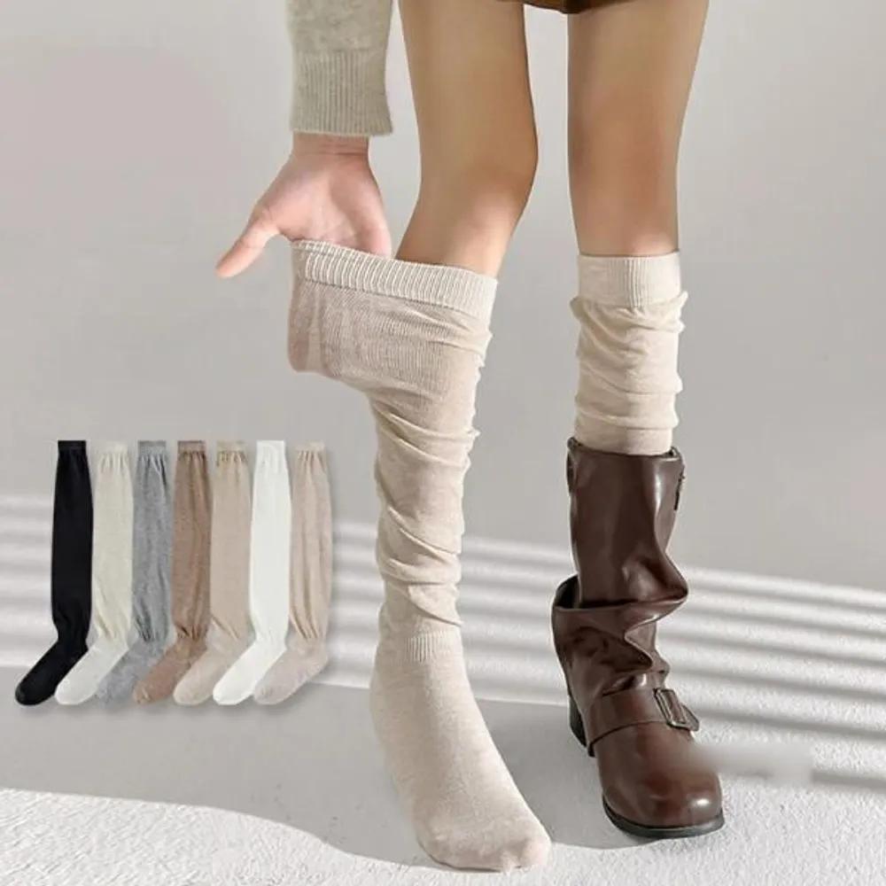 Hollige Ureve Loose Fit Loose Socks Knee-High Socks Calf Socks white