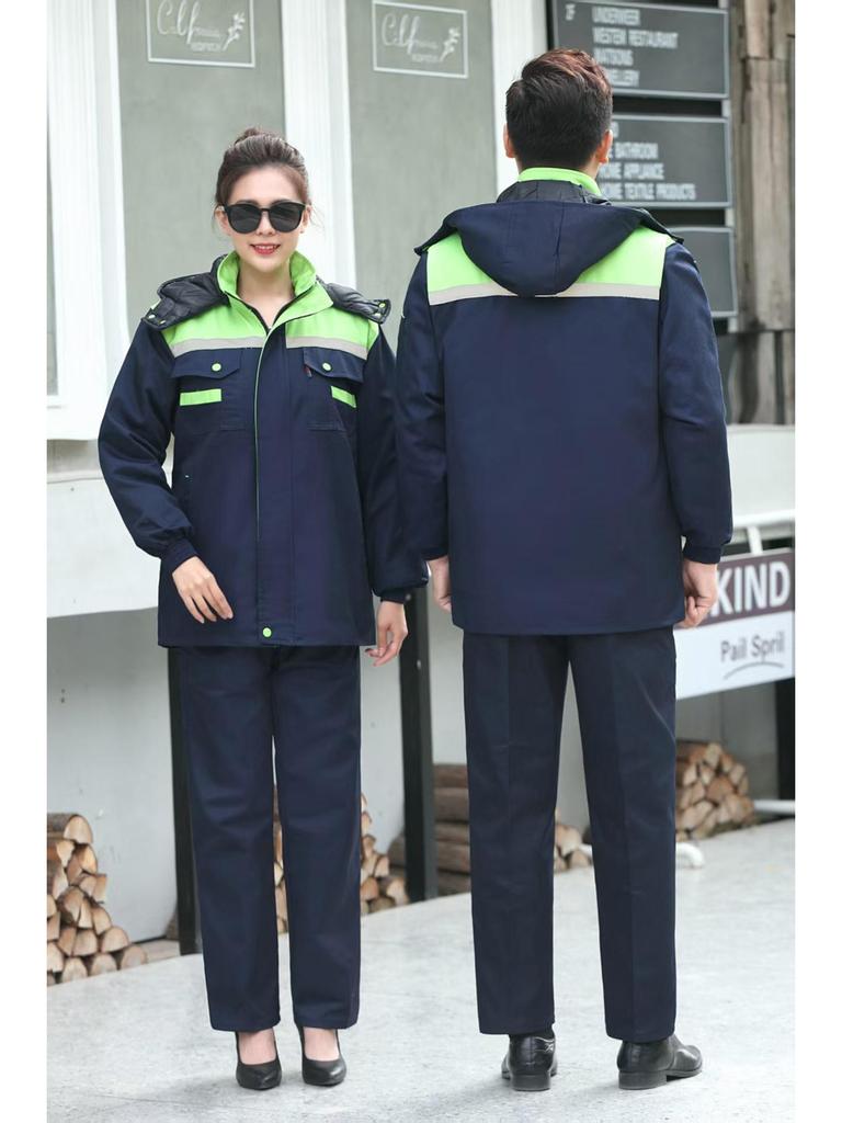 Thickened Winter Cotton Work Suit with Custom Logo for Auto Repair
