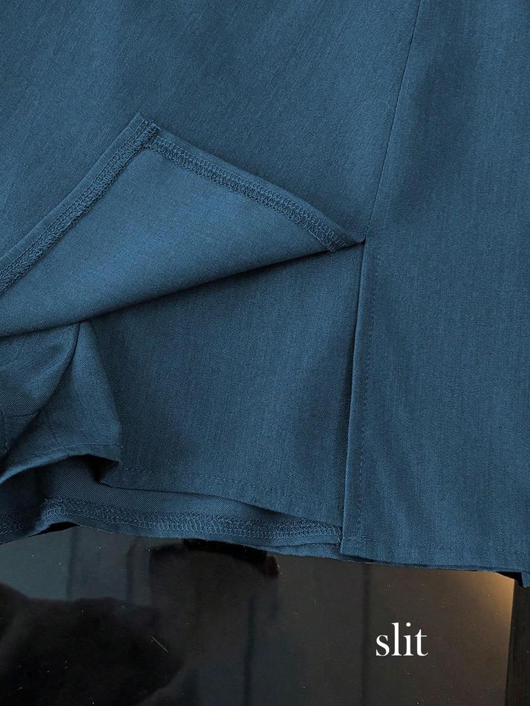 Korean Style High-Waisted A-Line Slimming Skirt with Anti-Exposure for Women