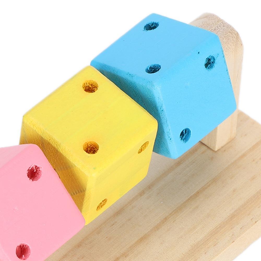 Wood Hamster Grinding Toy Chewable Wooden Block Toy Interactive Wooden Chew Toy Small Pets