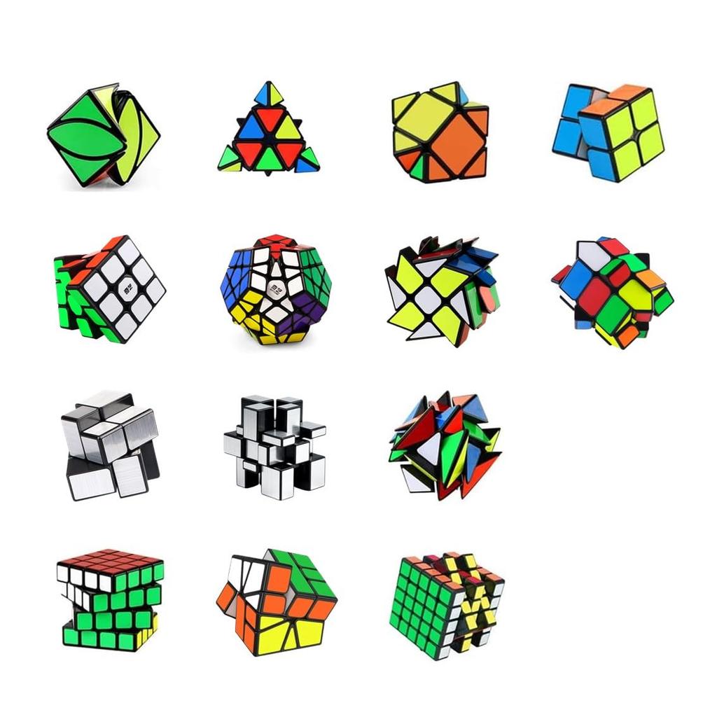 Zauberwürfel, 14-teiliges Set, Zauberwürfel-Set, Würfelspielzeug, Gehirntraining, Gehirnerziehung, Puzzle-Würfel, sanfte Rotation