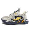 Boys shoes 2025 autumn new double mesh leather surface breathable hollow children's sports shoes medium older boys running shoes