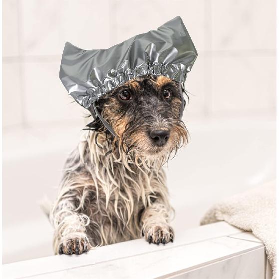 Pet Supplies Cat and Dogs Bathing Waterproof Cap,Pet Shower Caps, Waterproof Adjustable Long Rubber Band Pet Dog Earmuffs for Washing Cat, Gift for