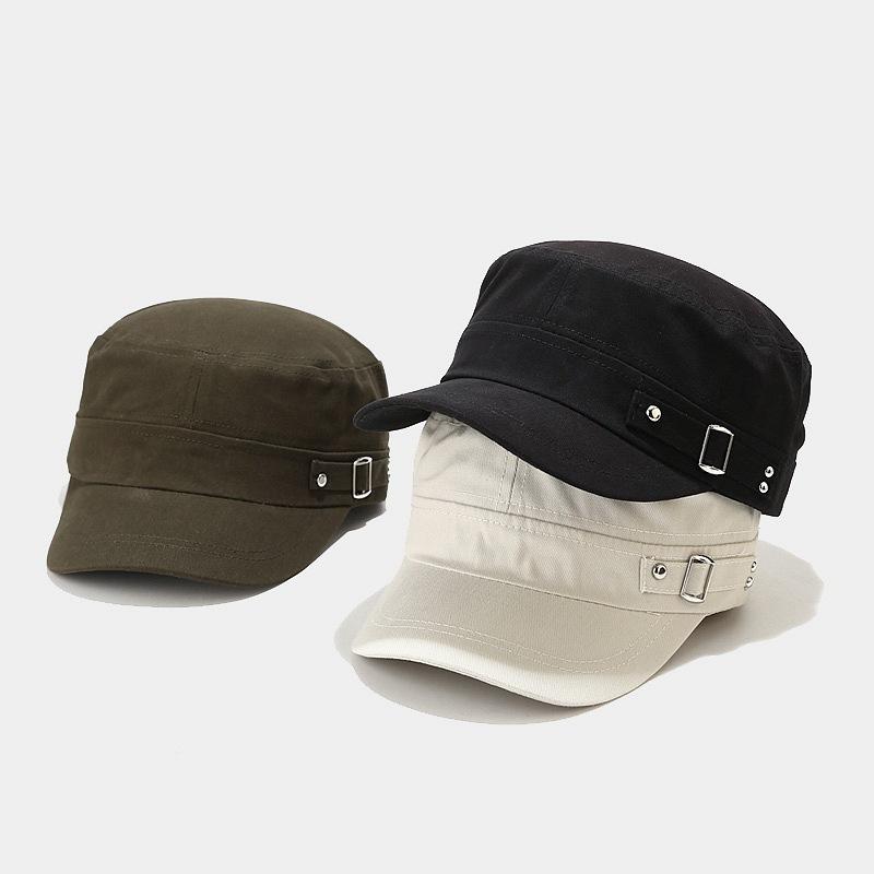 Spring Autumn Sun Cap for Men Vintage Army Denim Baseball Cap Cotton Cadet Hat Military Breathable Flat Adjustable Cap