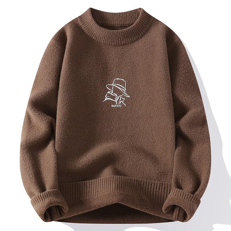 Hot Hot Autumn and Winter New Casual Crew Neck Sweater Bottom Knit Plus Size Loose Sweater