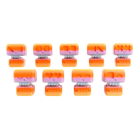 9 Pcs Skull Fidget Clicker Toy 3D-Printed Skull Stress Relief Toy Gradient Color Keyboard Clicker Fidget Button for Office Workers Anxiety Relief