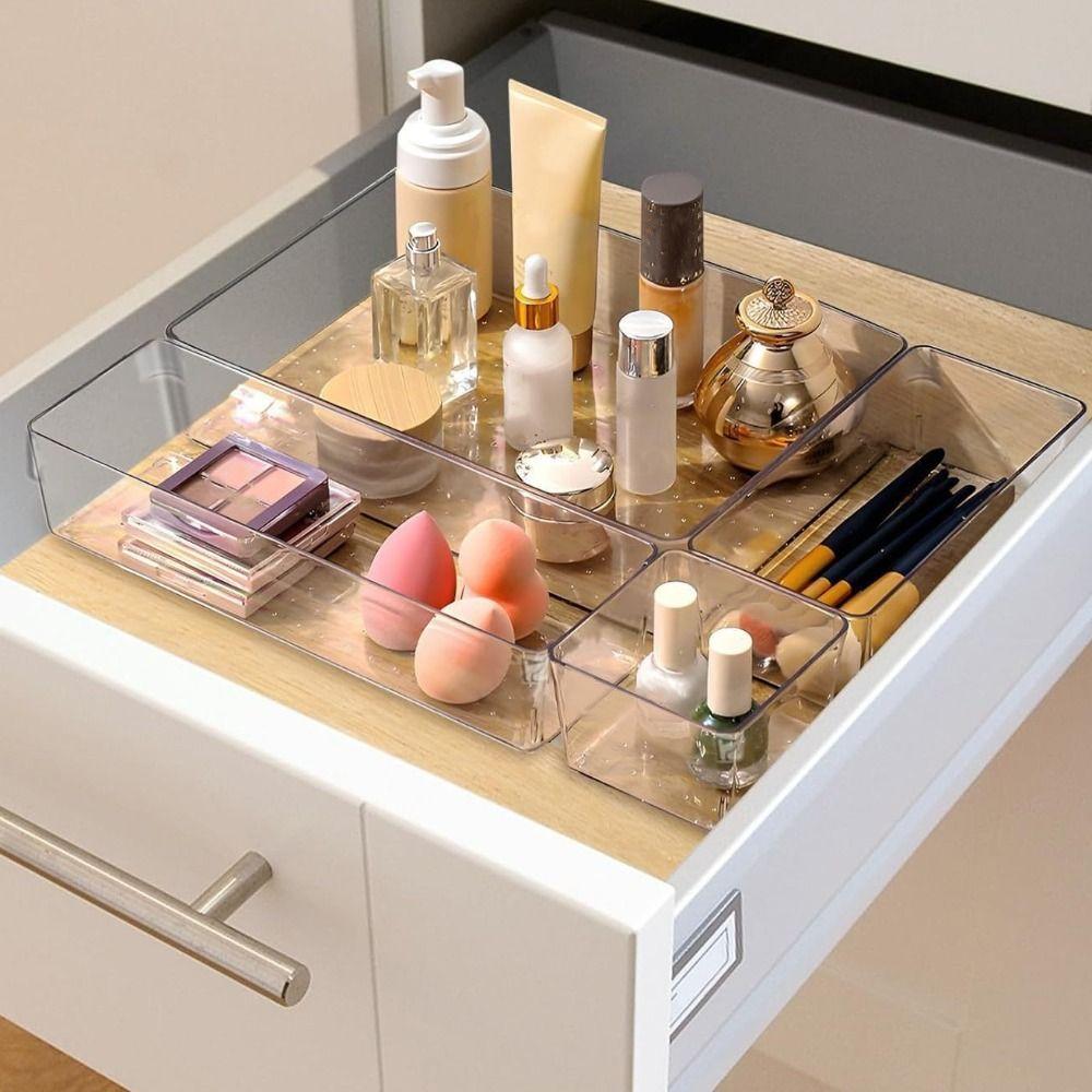 Compartment Clear Makeup Boxs Transparent Desktop Drawer Box Cabinet Storage Drawer  Countertop