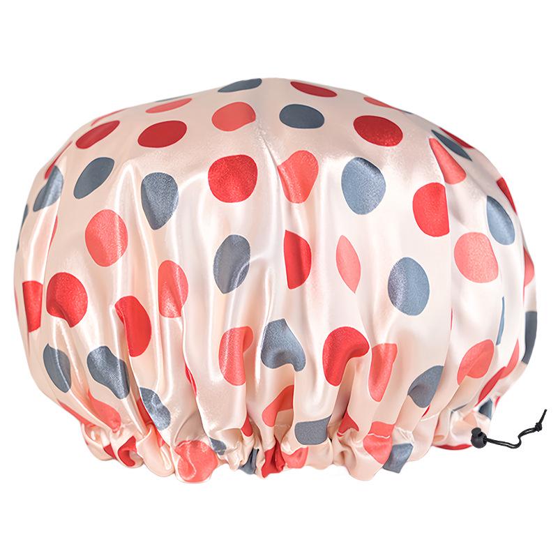 Double-Layer Adjustable Women s Shower Cap - Cute Print, Waterproof, Oil & Dust-Proof