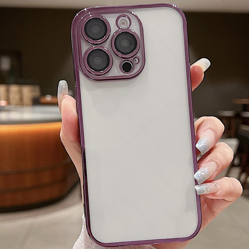 Anwendbar auf iPhone16promax Handyhülle Apple 15 Beschichtung 14 Gerader Rand 13 Transparent 12 Linsenfolie 16 Nische