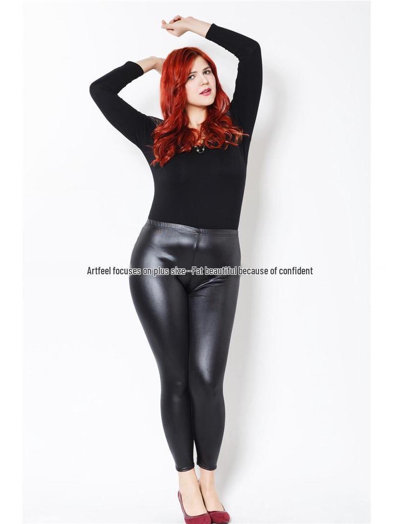 Leggings in Ecopelle 2025 Taglie Forti Anti-Crepa per Autunno/Inverno - Abbigliamento Donna fino a 136 kg