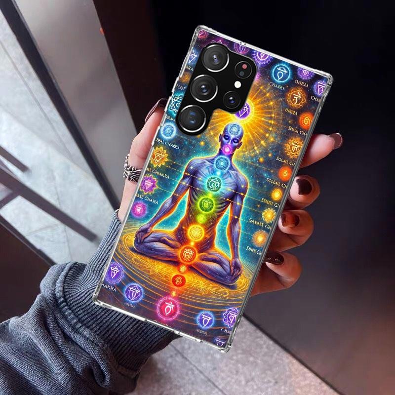 Yoga Chakra Spiritual Energy Universe Phone Case For Samsung Galaxy S26 S25 Edge S24 S23 Ultra S22 Plus S21 S20 FE Soft TPU Back