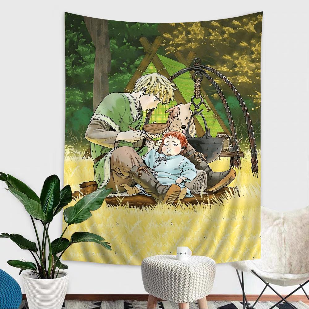 Vinland Saga Anime Tapestry Hanging Tarot Hippie Wall Rugs Dorm Wall Hanging Sheets