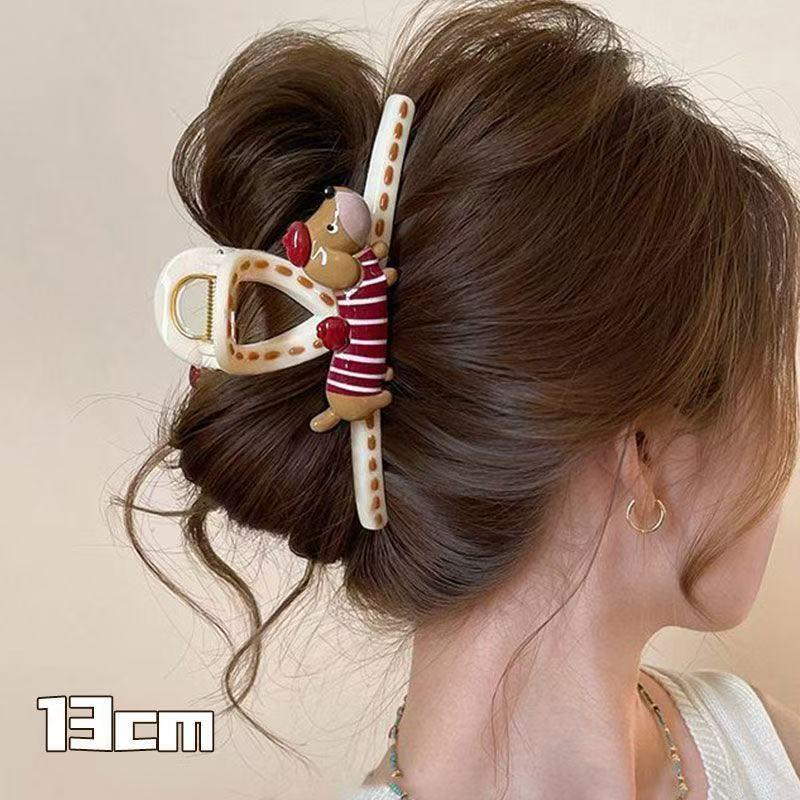 Koreanischer Eleganter Kürbisbogen Polka Dot Haarspange - Groß, Cremige Texturierte Hochsteckfrisur-Accessoire