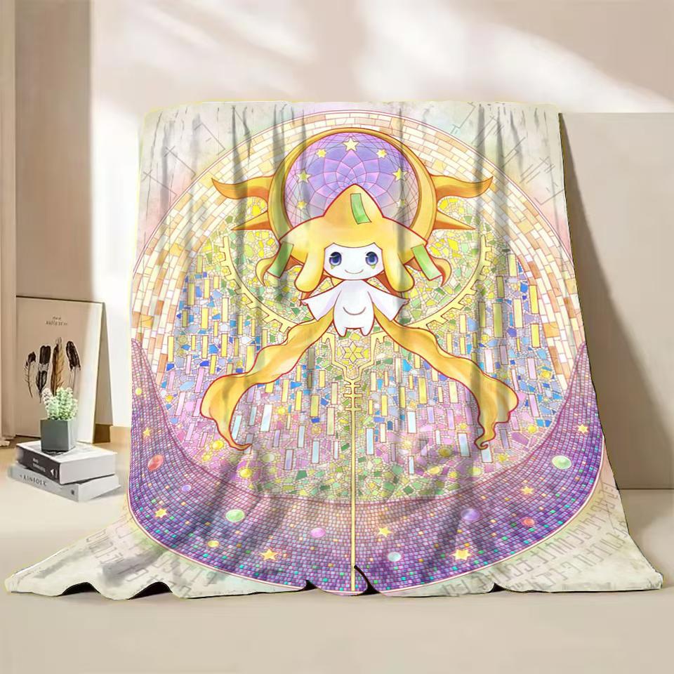 Pokemon Jirachi Cartoon Flannel Fluffy Blanket for Home Bedroom Bed Sofa Office Children Cover Adult Soft Blanket Baby Cute Gift