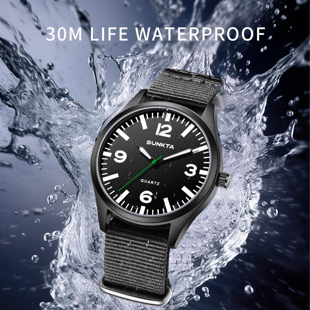 SUNKTA mens wristwatch nylon casual business waterproof clock luminous simple quartz Men's Fashion Watch relogios masculino