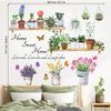DECOWALL Flower Pot Wall Sticker Decor Potted Plant Kindergarten Nursery Kids Room DIY Baseboard Entrance Hallway Nordic Stylish Wall Transfer Sticker