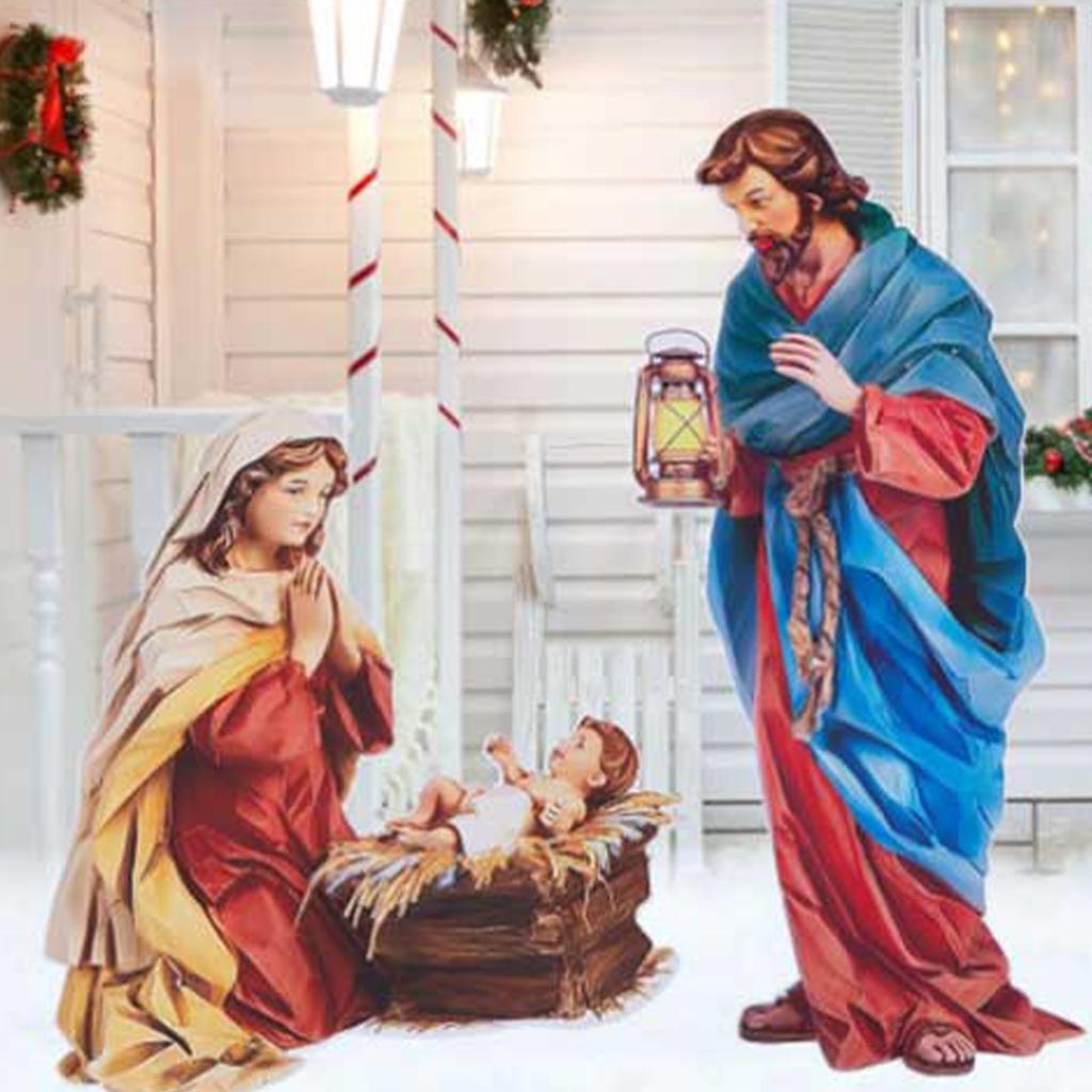 Nativity Yard Stakes Christmas Garden Stakes Acrylic Flat Ornaments for Outdoor Garden Yard