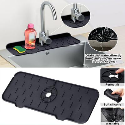 Paraspruzzi per lavello da cucina, vassoio raccogligocce con maniglia per rubinetto in silicone, tappetino assorbente per rubinetto, protezioni per lavello per lavello da cucina Accessori per lavello da cucina