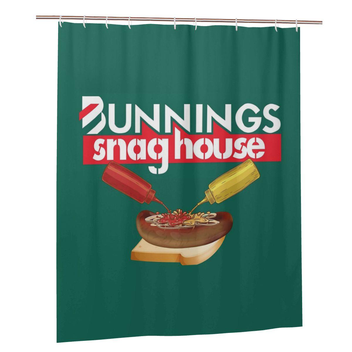 

Bunnings Snaghouse Shower Curtain Bathroom Polyester Waterproof Bath Curtains With Hooks W60H190(CM)-1 Pcs