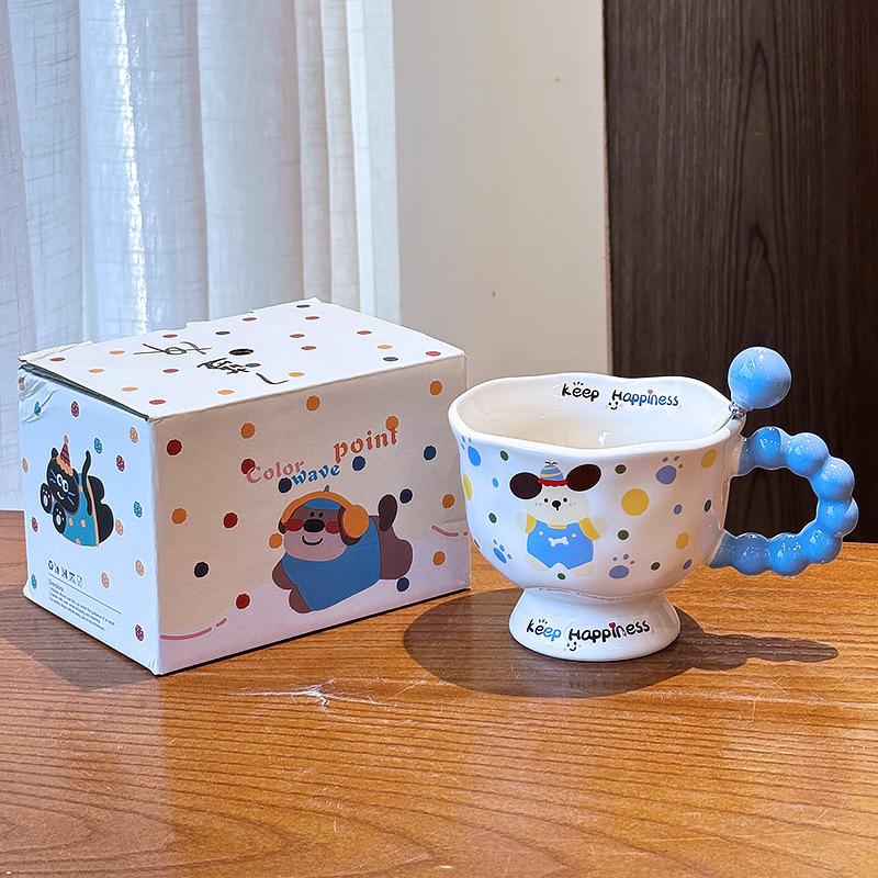 High Looking Puppy Rabbit Mug Couple Ceramic Drink Water Cup To Give Girls Birthday Gift Office Coffee Cup