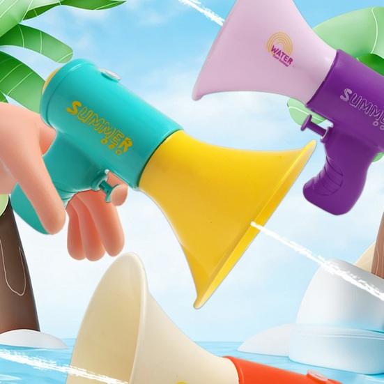 Cartoon Horn-Shaped Water Squirter for Kids Summer Spray Toy for Beach Pool Outdoor Play Fun Splash Game for Boys Girls