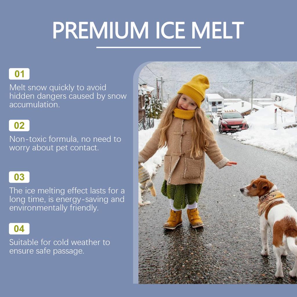 Pet Friendly Ice Melt Safer For Pet Surfaces Quick Dissolution Of Snow Courtyard Walkways