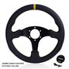 330mm/13Inch Flat Steering Wheel Leather Aluminum Frame Racing Drift Pc Game Steering Wheel Universal