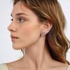 Silver Hummingbird Earrings with Flowers, 925 Silver Studs