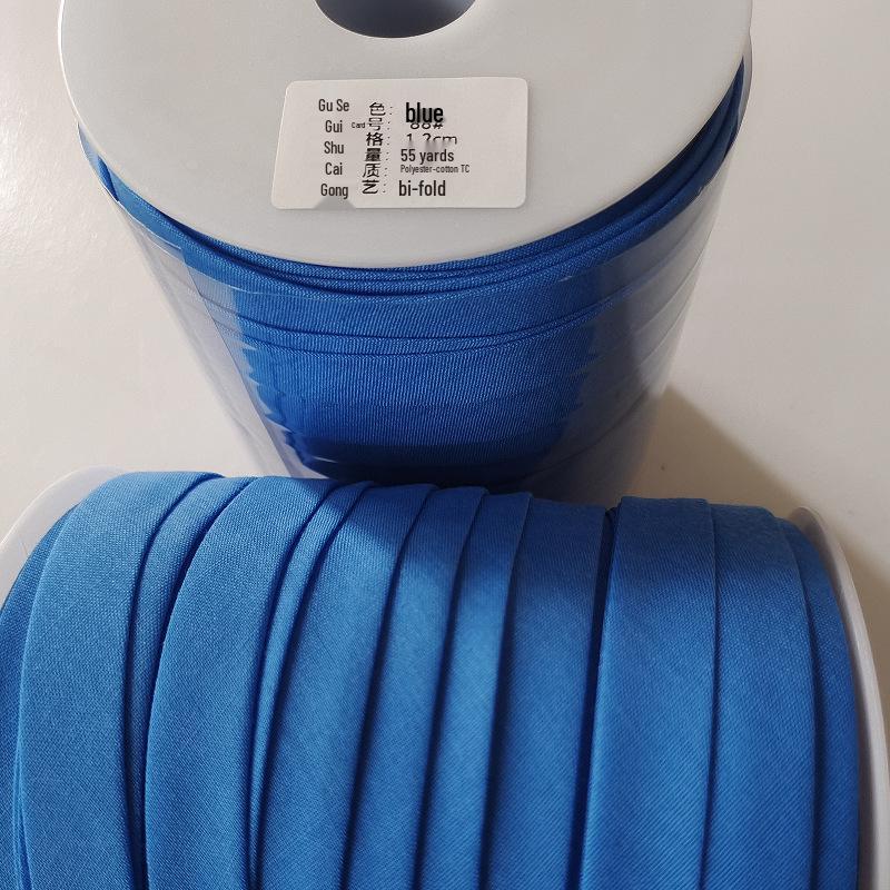 Red Double Fold Bias Binding Tape - No-Iron Polyester Cotton for DIY Cheongsam, 1.2" Width