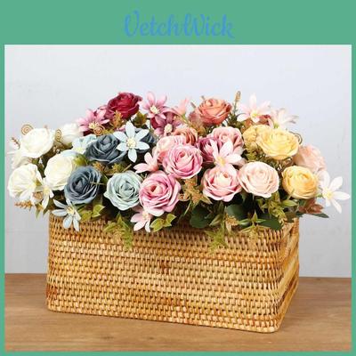 Realistic Rose Peony Artificial Flower Bouquet For Home Wedding Hotel Decoration Silk Material
