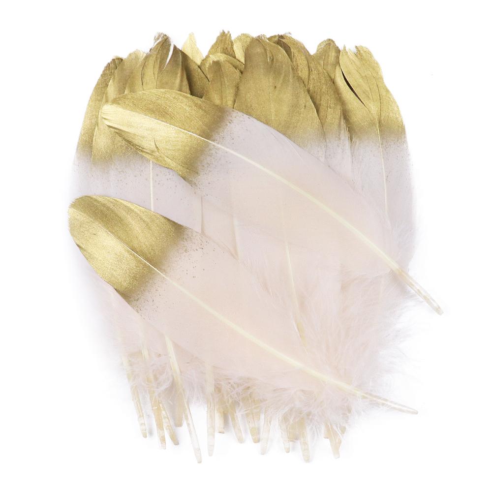 10/50pcs Gold White Goose Feathers Dyed Colorful Natural Gooset Plumes 15-20CM Costume Party Decor Feathers for Craft