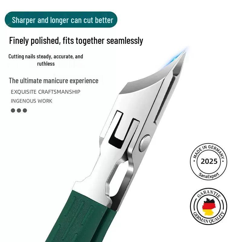 Precision Angled Nail Clippers - Anti-Splash, Super Sharp Eagle Beak for Thick, Hard Nails