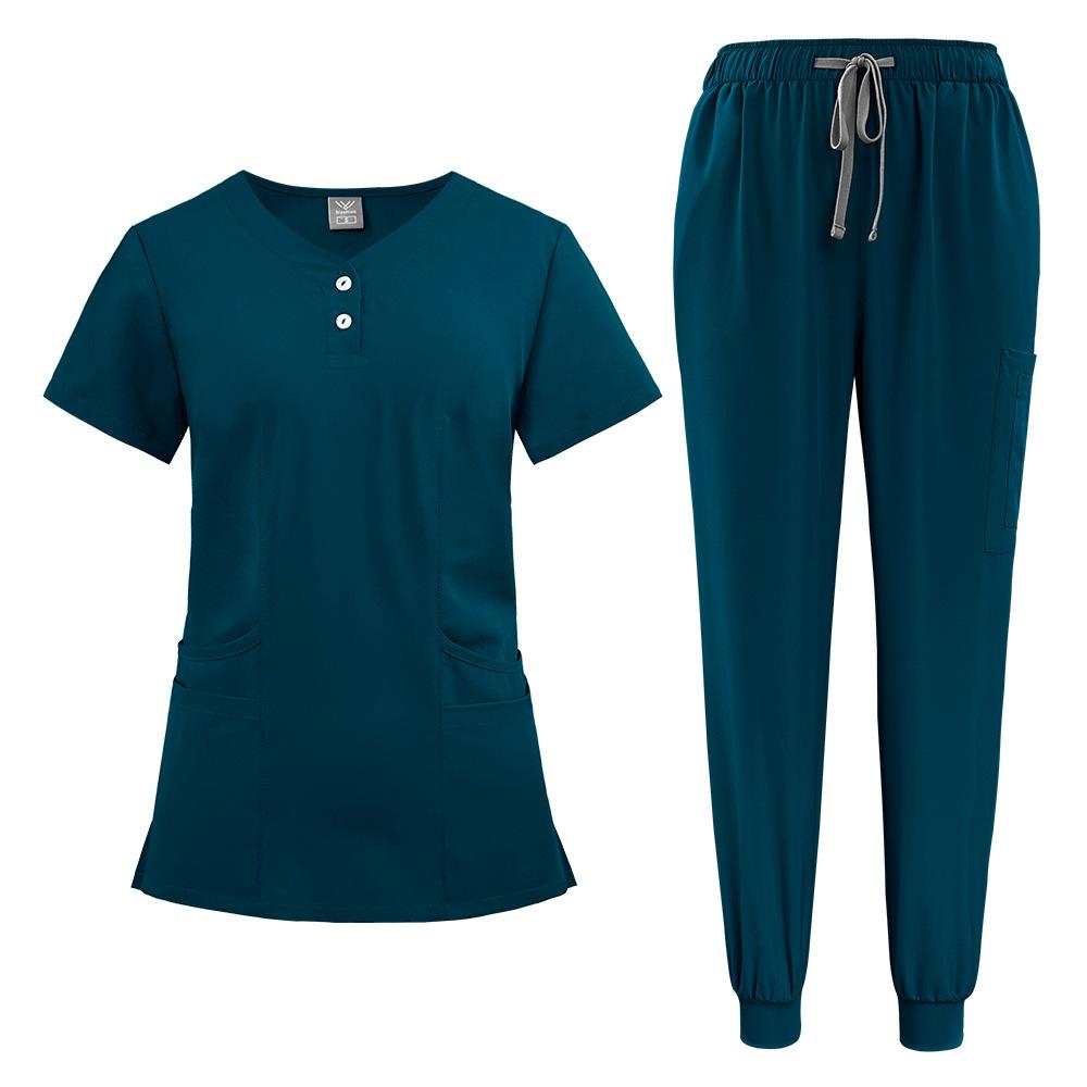 Elastic button plus size casual doctor nurse hospital work clothes hand washing clothes surgical clothes uniform set