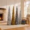 Foldable Pencil Tree Glitter Tinsel Artificial Christmas Tree Noel Christmas Tree  Christmas Gift
