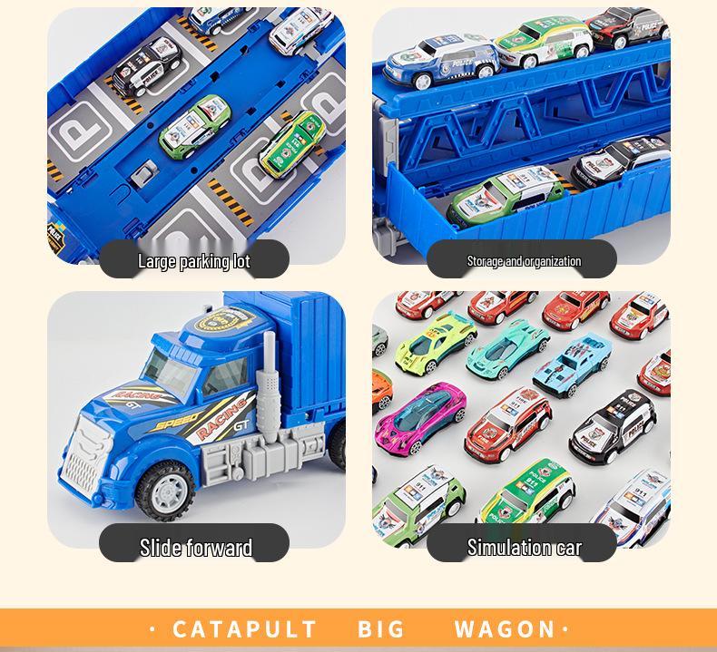 American Big Truck Sliding & Folding Deformation Racing Track Toy Set for Kids