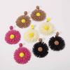 Sommer Persönlichkeit Frische Florale Ohrhänger Trendiger Urlaubs-Handgefertigter Raffia-Geflochtener Ohrschmuck Damen Mode Schmuck Neuer Stil